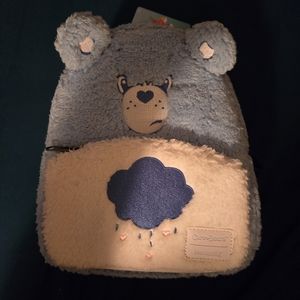 Brand New With Tags Fuzzy Blue Care Bear Loungefly